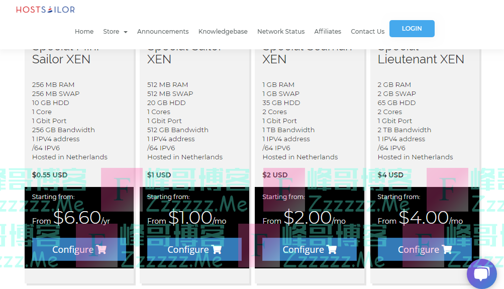 Hostsailor:万圣节活动 XEN,KVM,OpenVz 特价开通低至6.6$一年